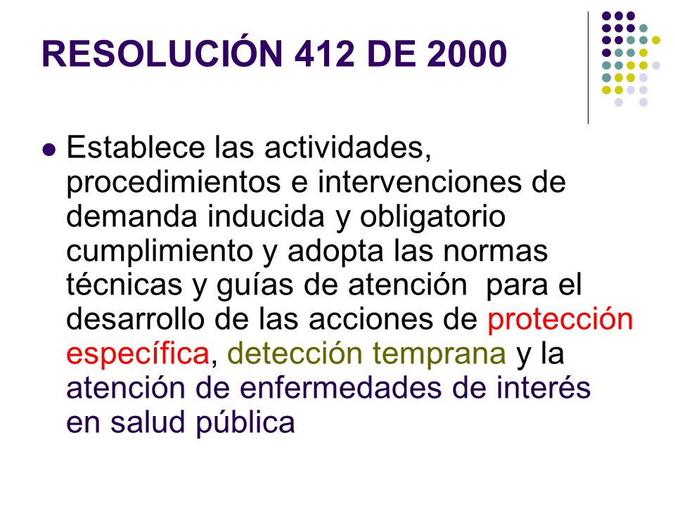 resolucion 412 diabetes mellitus